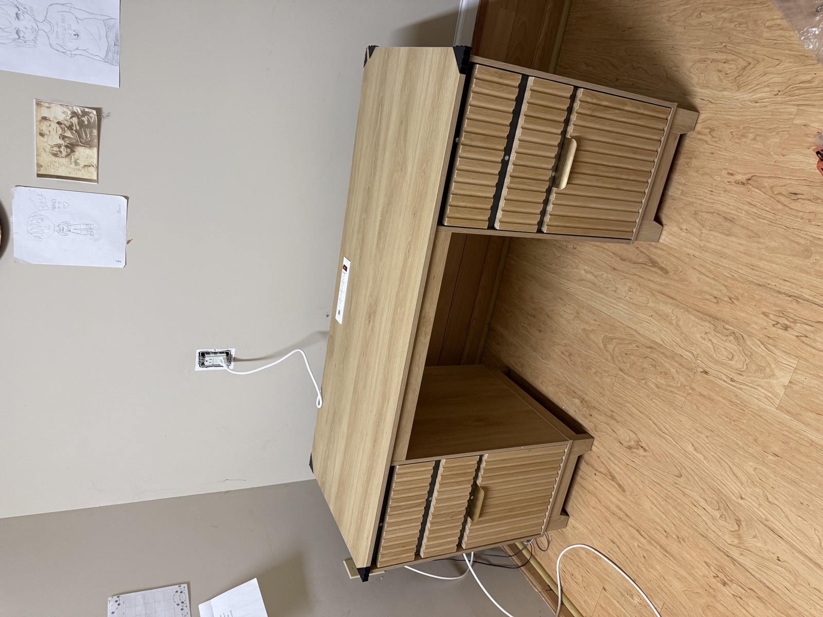 Light oak reeded desk assembled by FixCraft VP in Dilworth Charlotte